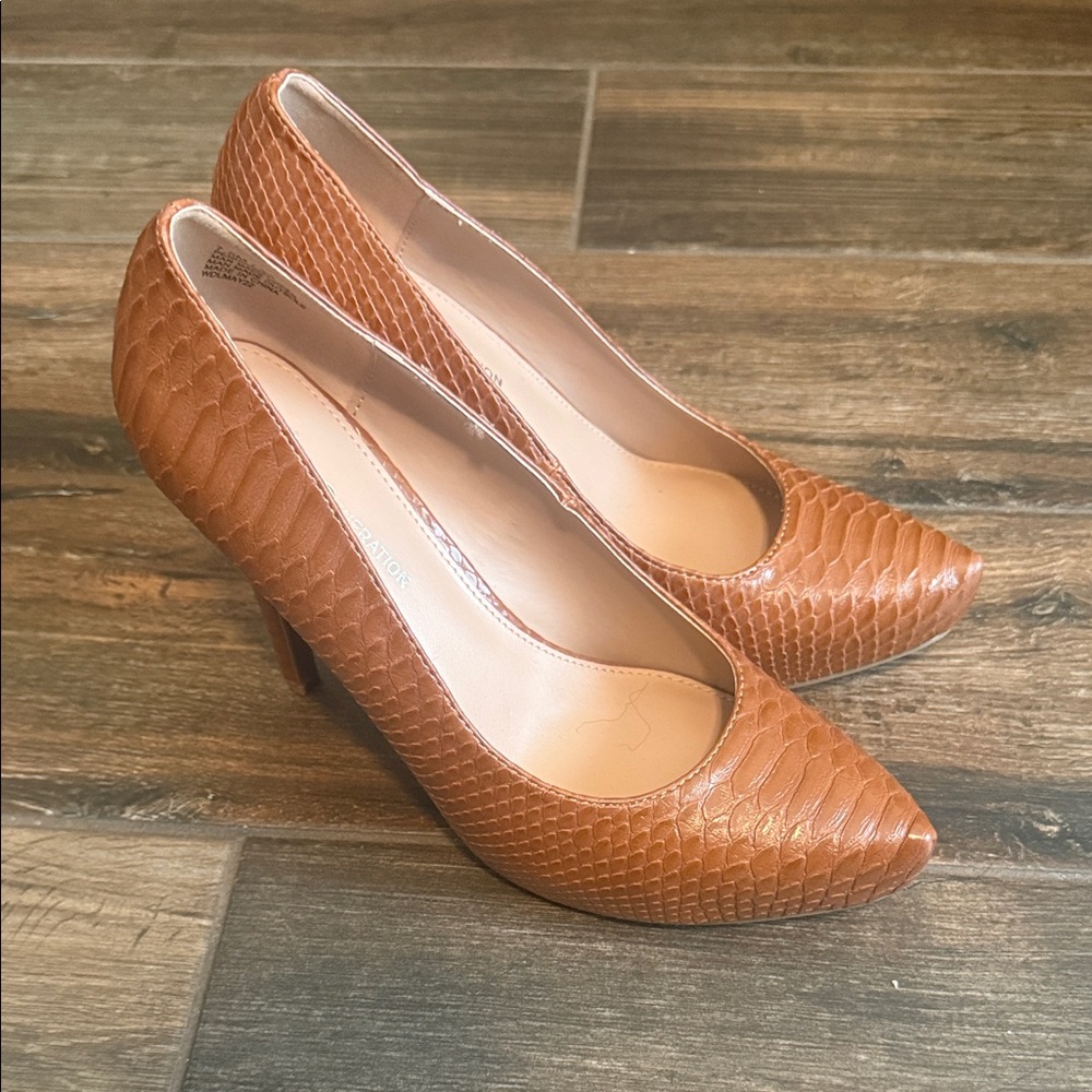 BCBGeneration Tan Textured Heels